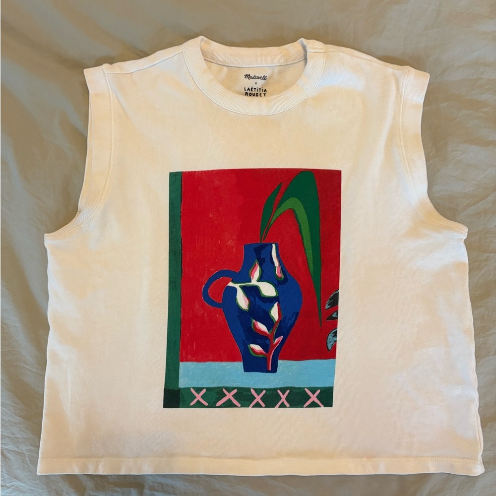 Madewell White Graphic Muscle Tee - Picture 2 of 6